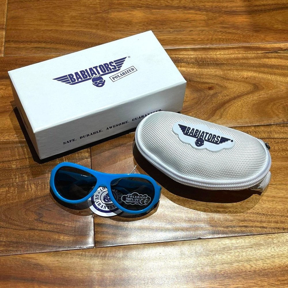 Babiators Supersonic Blue Stripe Age 0-3 Polarized Toddler Sunglasses